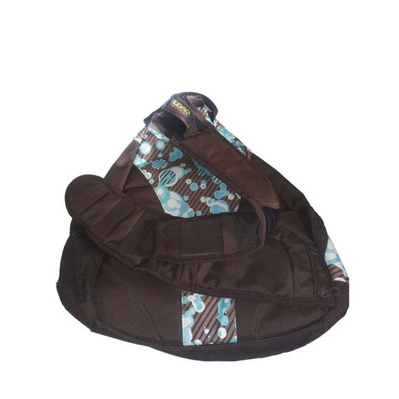 Adidas Load Spring Backpack Brown Blue Bubbles Zip Pocket Sling Backpack - Picture 3 of 11